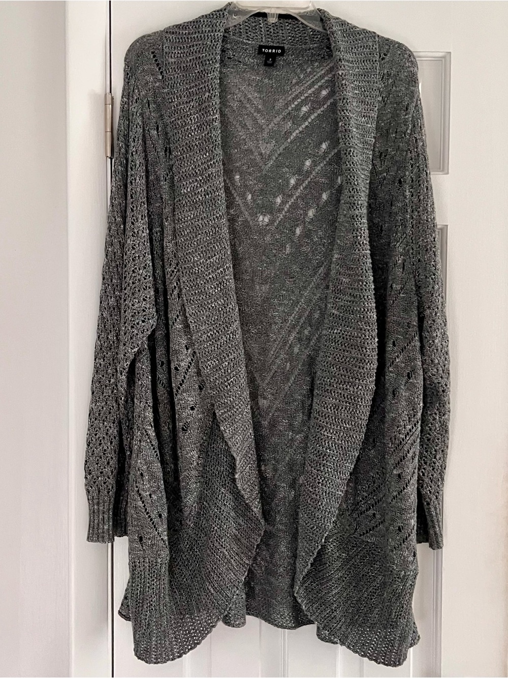 TORRID  Charcoal Open-Front Knit Cardigan torrid sz3